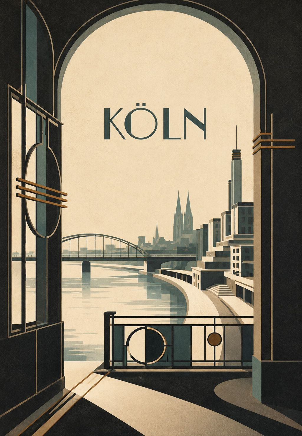A kölni dóm a boltív mögött
