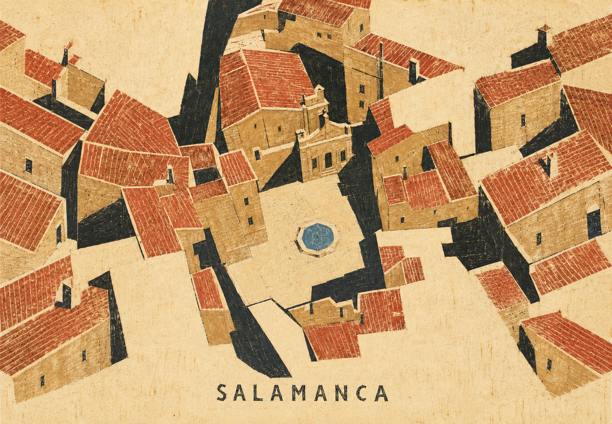 La plaza de Salamanca vista desde el cielo (Horizontal)