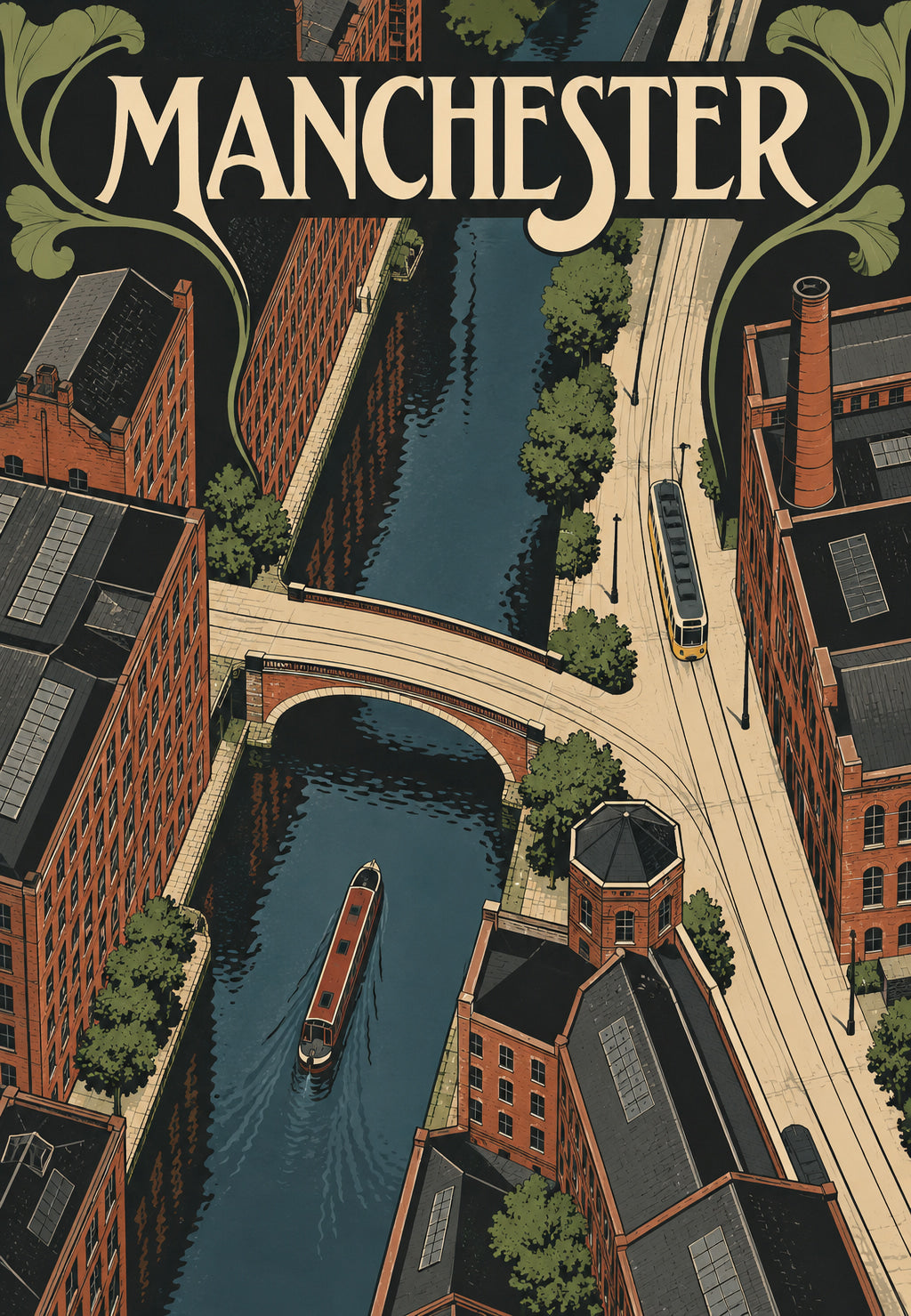 Manchester's Industrial Canal Seen From Above