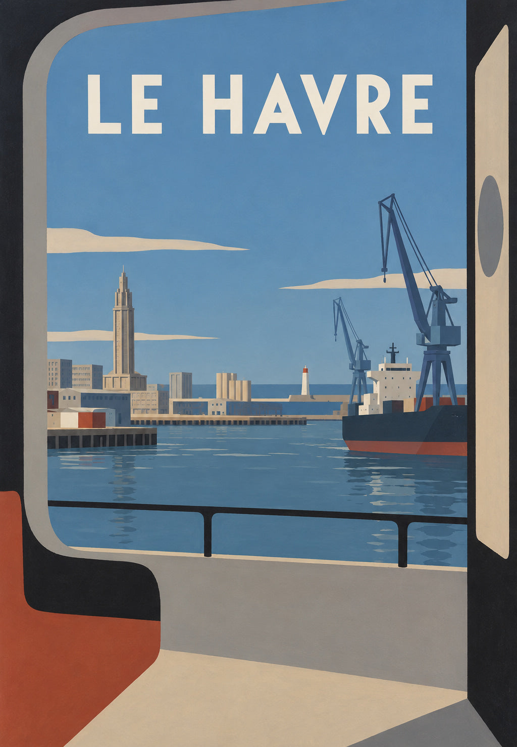 Le Havre, de haven door het raam