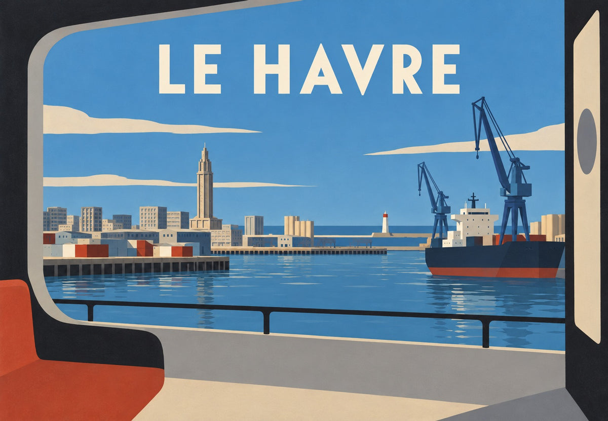 Le Havre, the Port through the Window (Landscape)