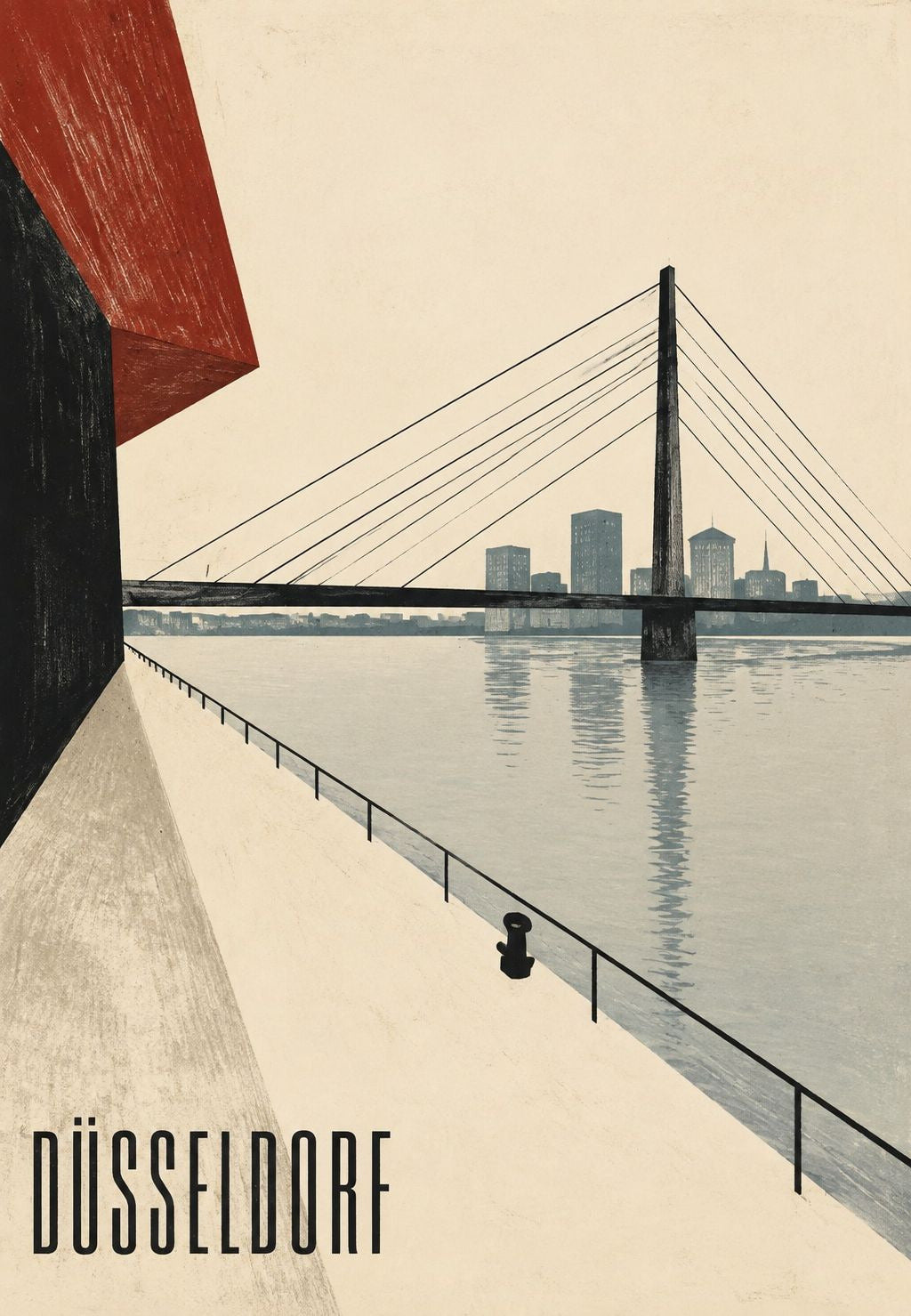 Il ponte sul Reno a Düsseldorf