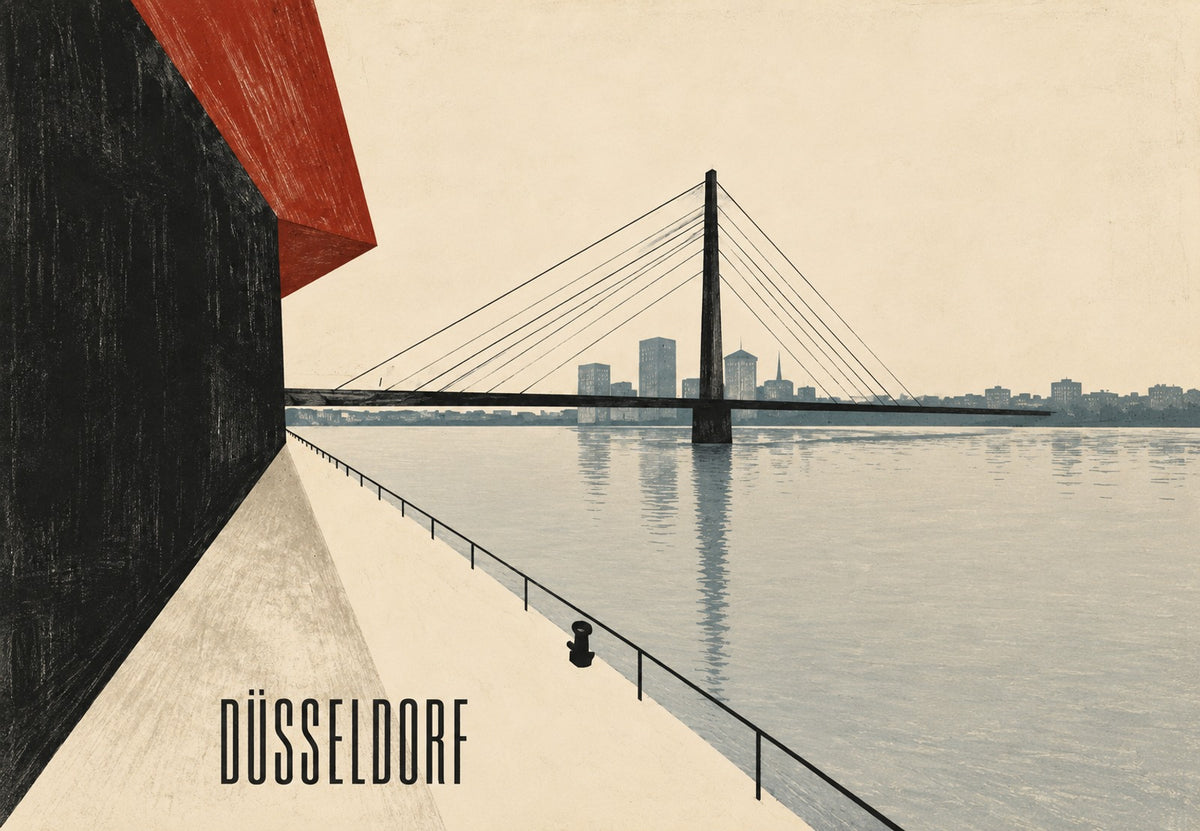 Il ponte sul Reno a Düsseldorf (Orizzontale)