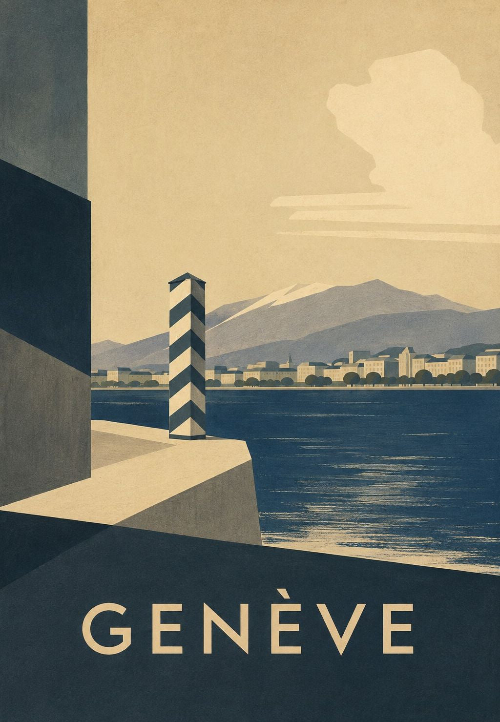 The Geneva Quay on Lake Léman