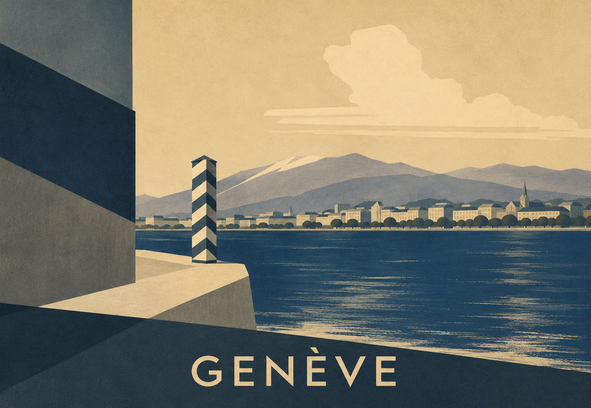 Le quai de Genève sur le lac Léman (Paysage)