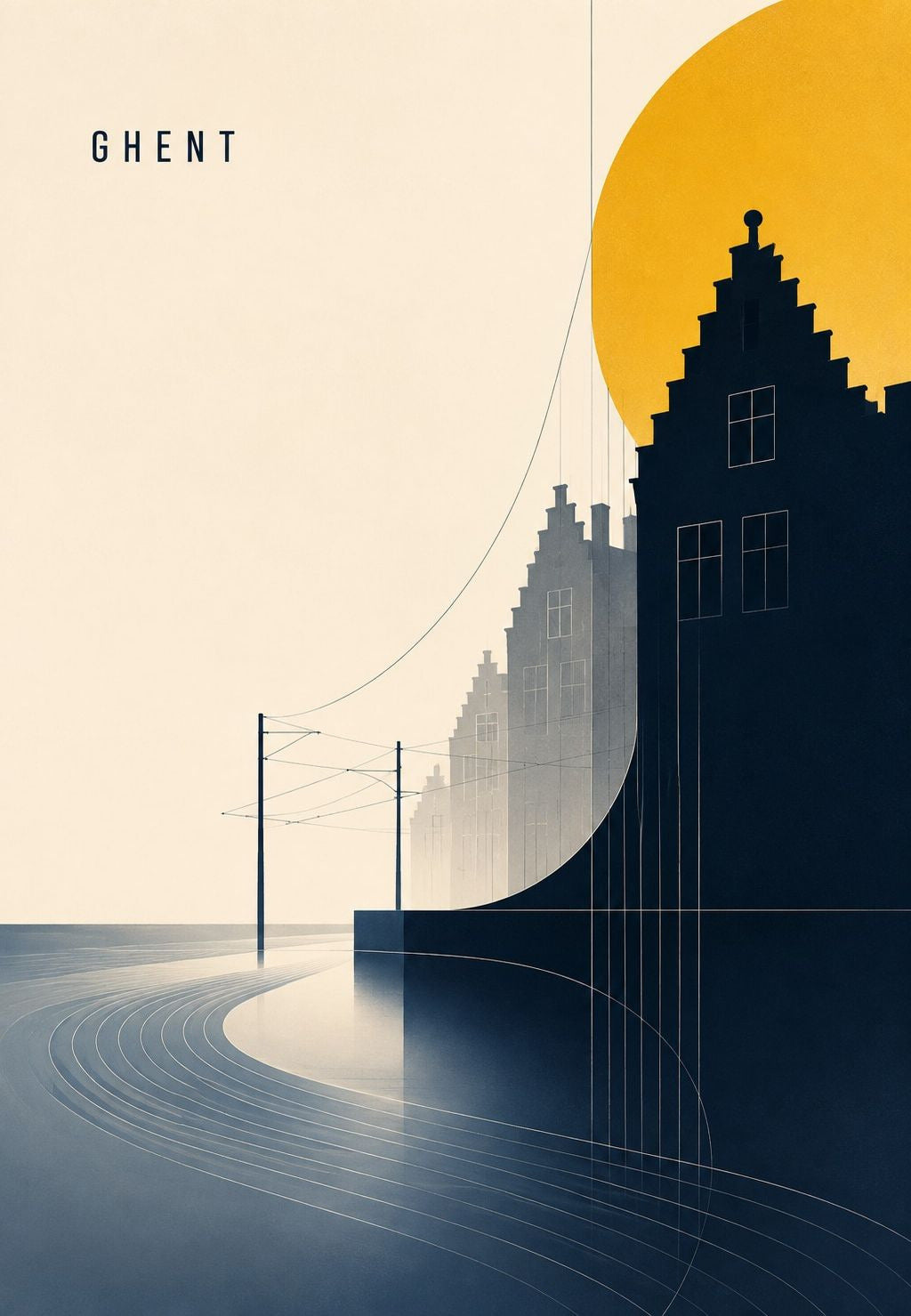 Ghent's Gables at Sunset