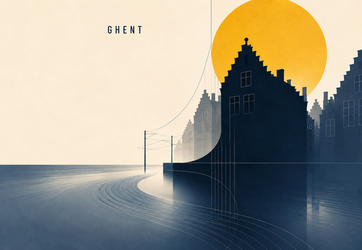 Ghent's Gables at Sunset (Landscape)