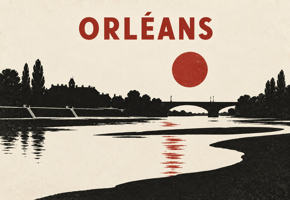 Orléans, die Sonne über der Loire (Querformat)