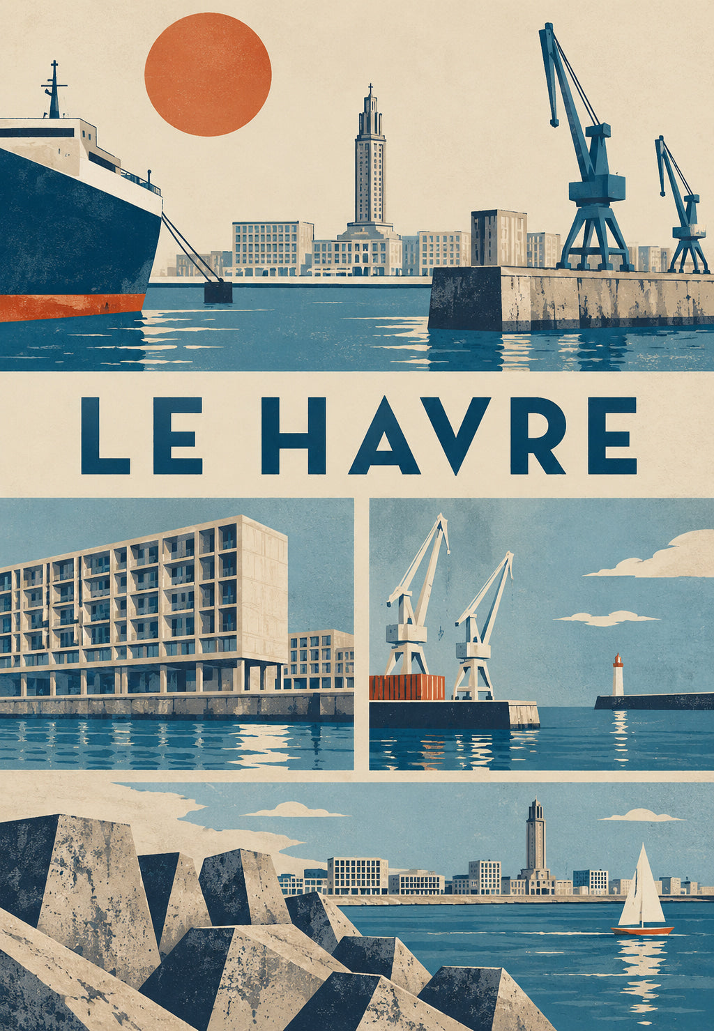 Panorama přístavu Le Havre