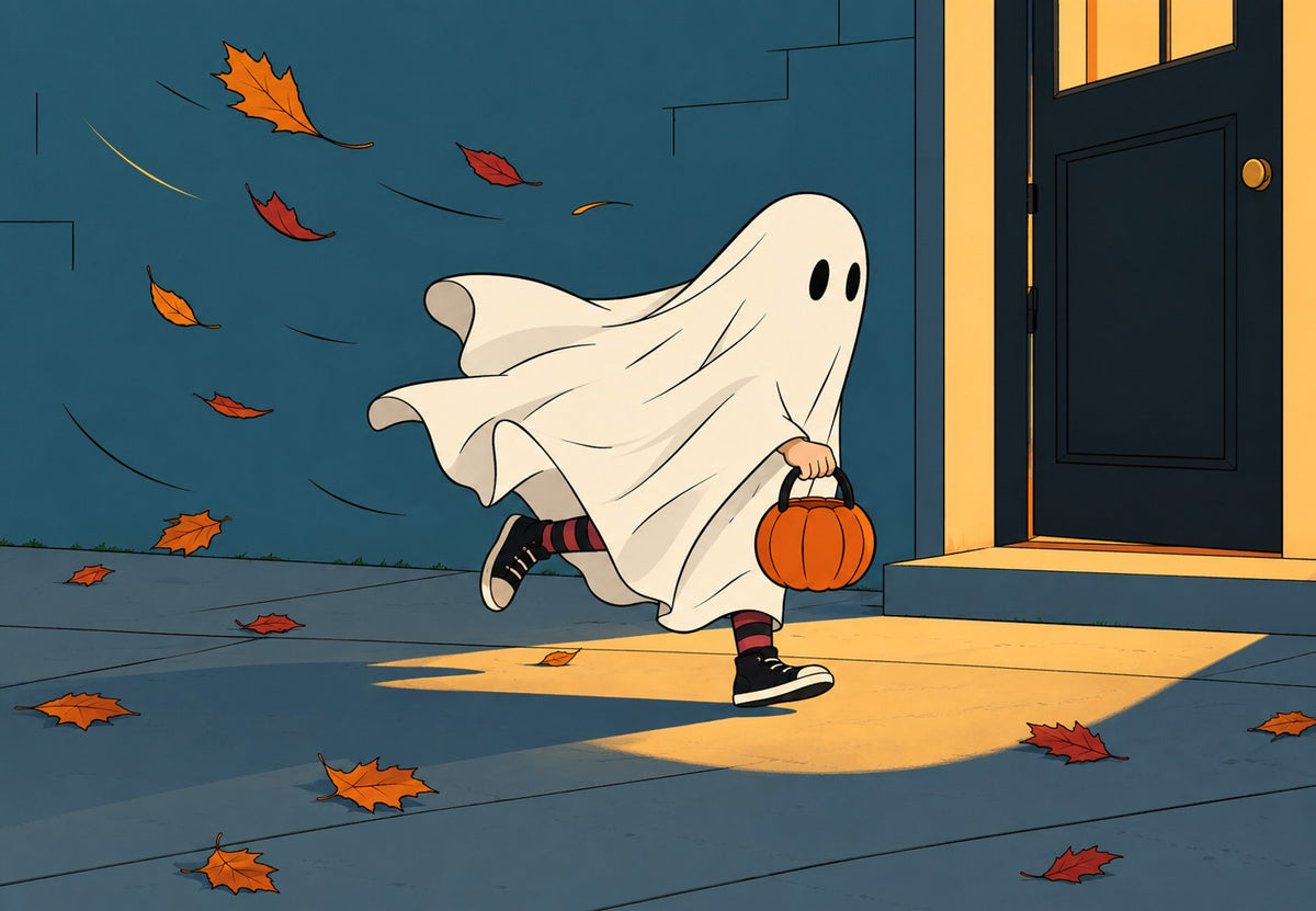 Pequeno fantasma e a sua abóbora (Horizontal)