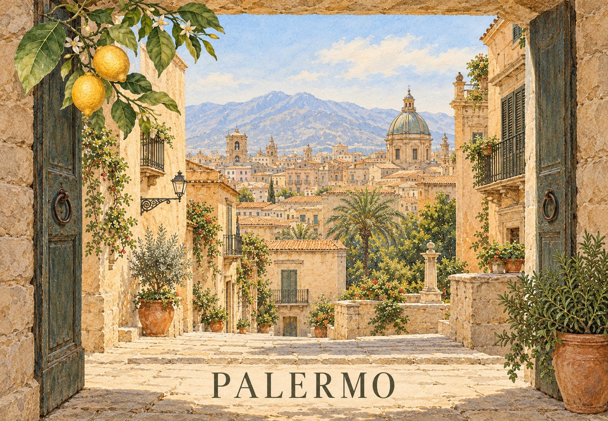 Open Door Onto the Rooftops of Palermo (Landscape)
