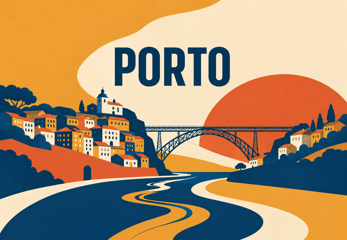 Oporto y su puente de hierro sobre el Duero (Horizontal)