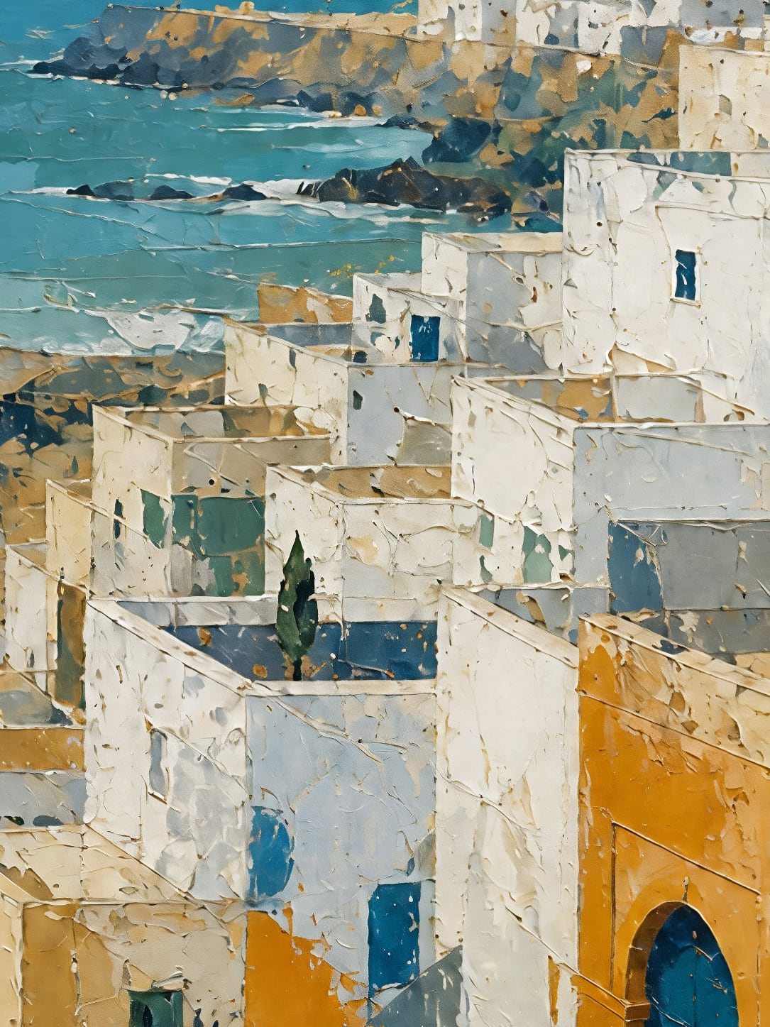 Detail a taille reelle du tirage, affiche ville rabat
