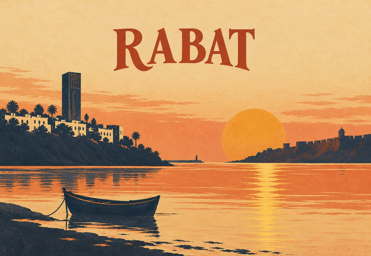 Rabat, de boot bij zonsondergang (Liggend)