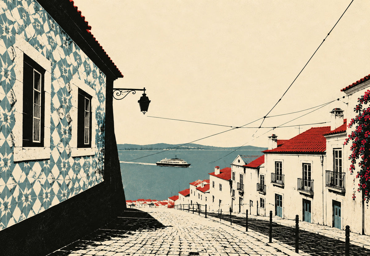 Azulejo-Gasse am Tejo (Querformat)