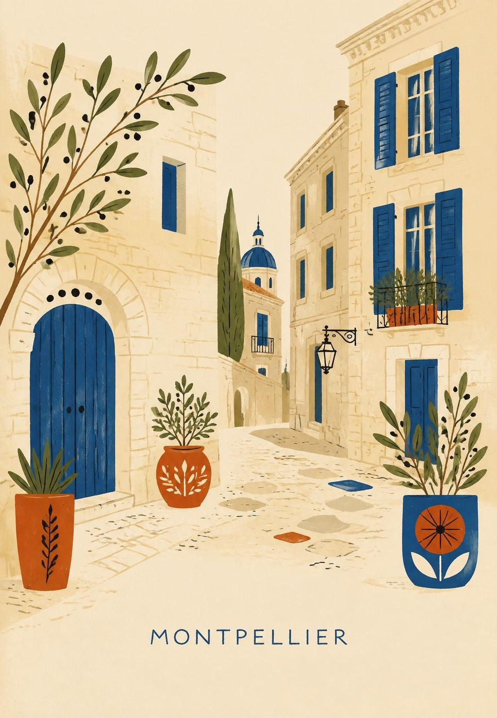Modrá ulička Montpellier