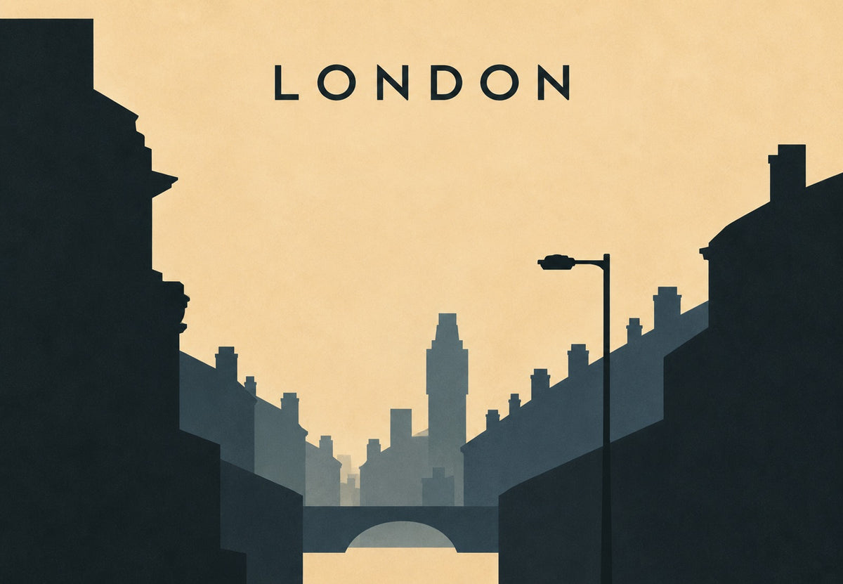London Street and Lamppost (Landscape)