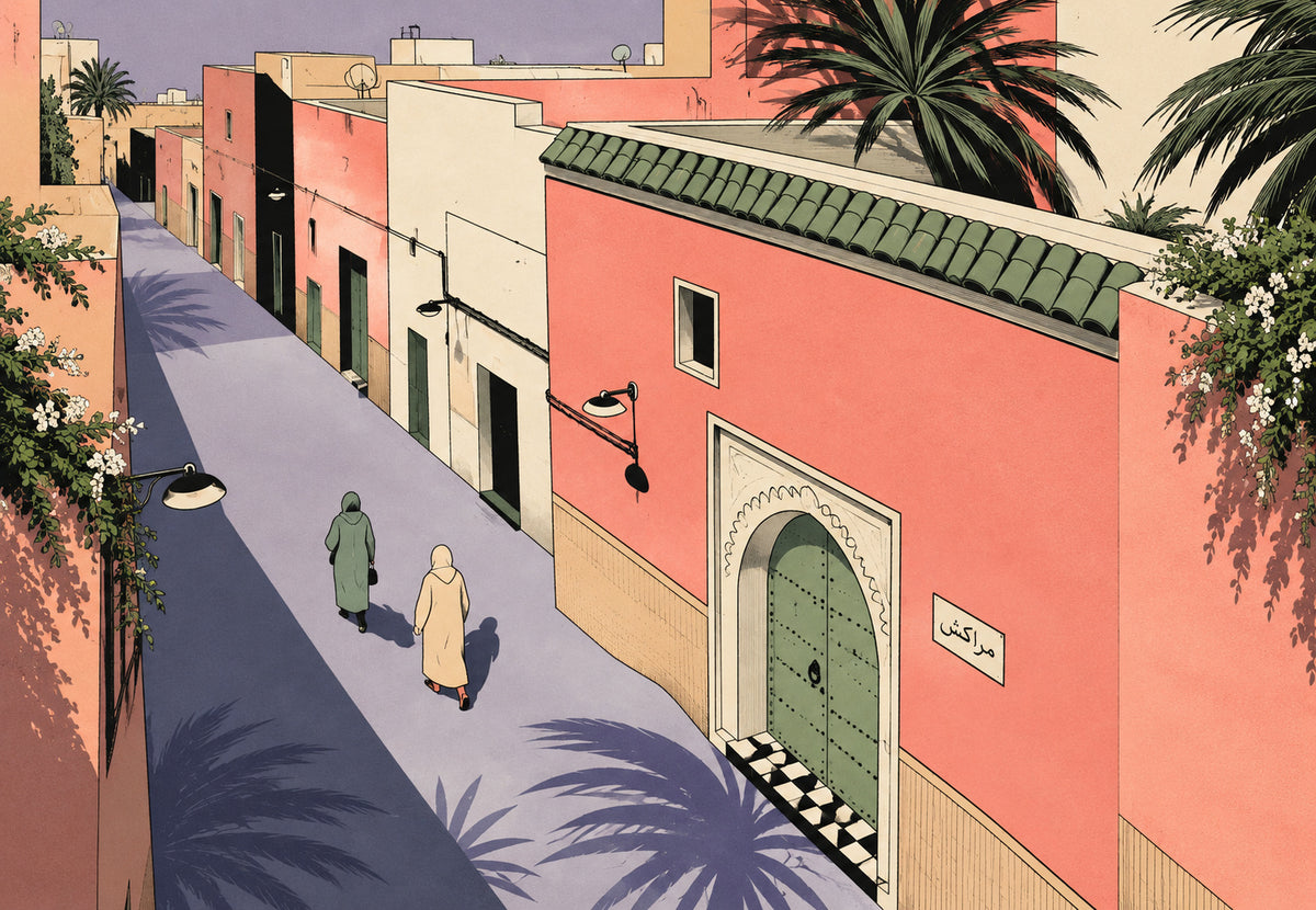 Vicolo rosa di Marrakech (Orizzontale)