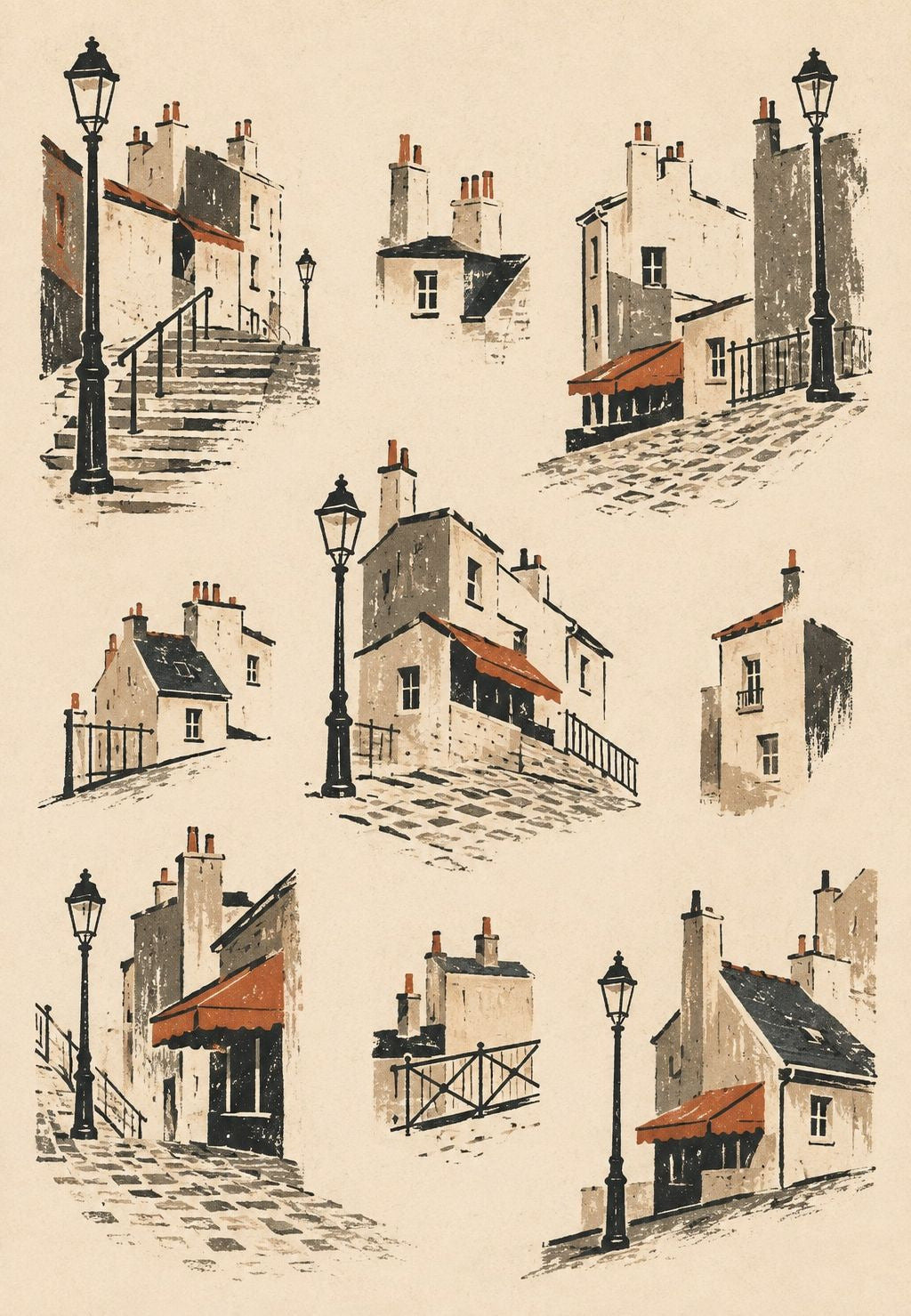 Montmartre Streets and Lampposts