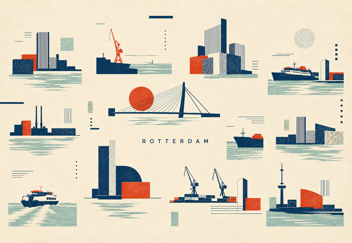 Hafensilhouetten von Rotterdam (Querformat)