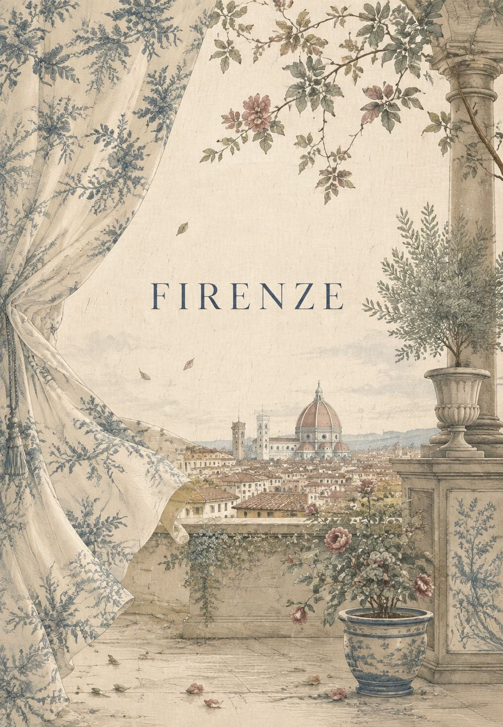Blühende Terrasse über Florenz