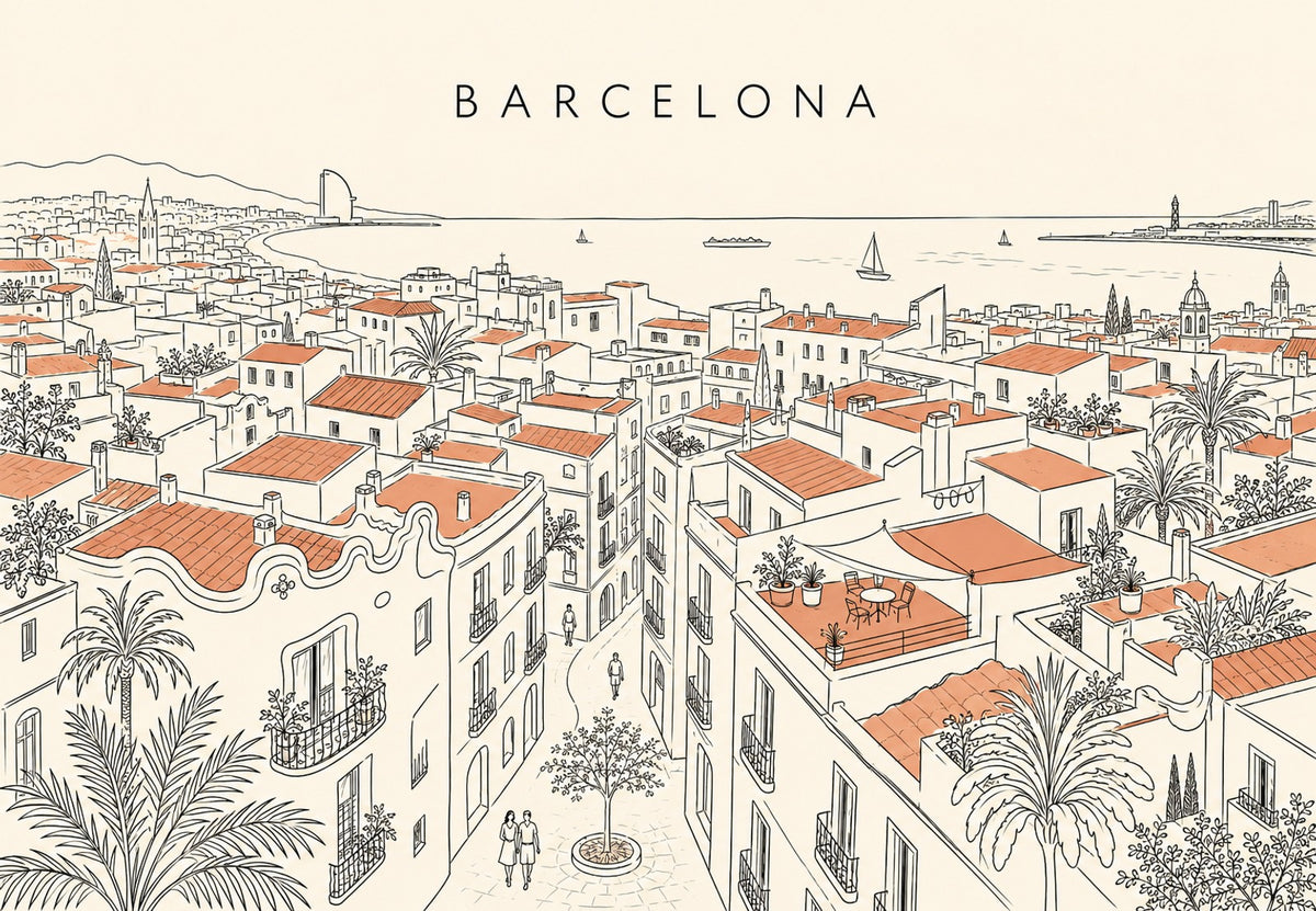Barcelona tetői és sikátora (Fekvő)
