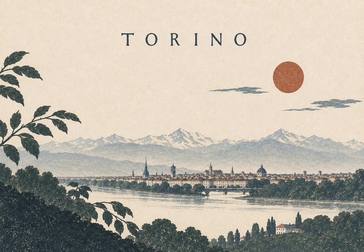 Turin, the Sun above the Mountains (Landscape)