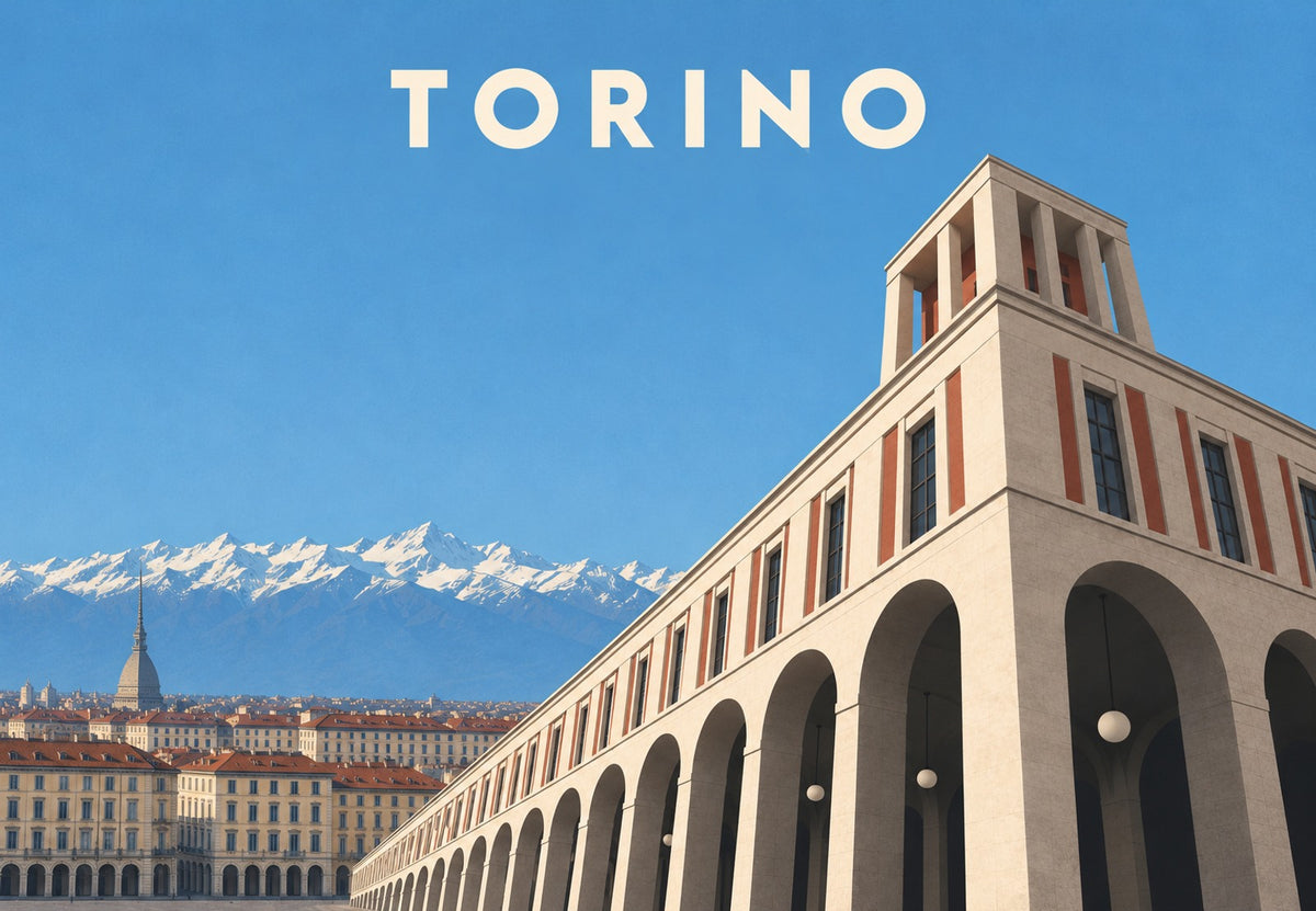 Torino, arkade pod plavim nebom (Vodoravno)