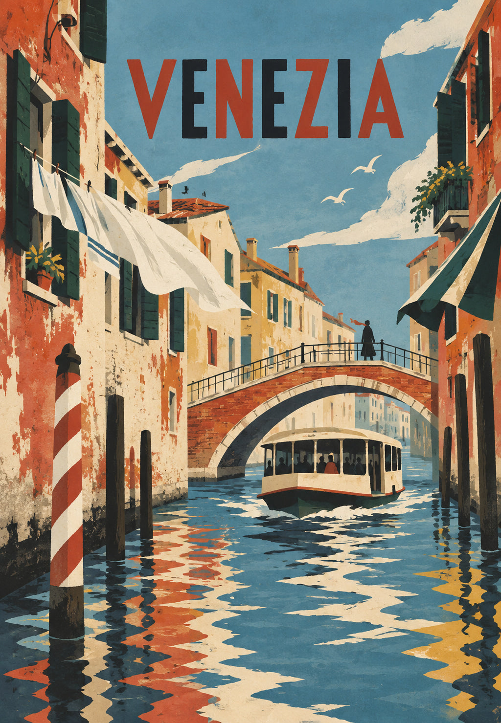 Venice, a Boat beneath the Bridge