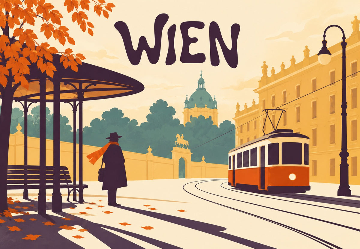 Viena, el tranvía y la bufanda roja (Horizontal)