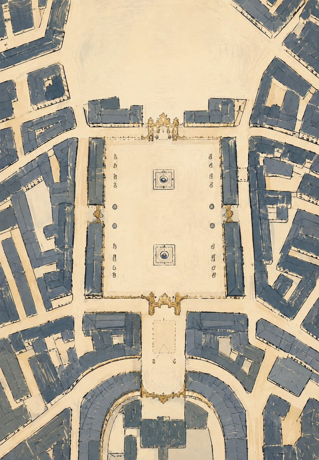 Luftaufnahme des goldenen Platzes von Nancy