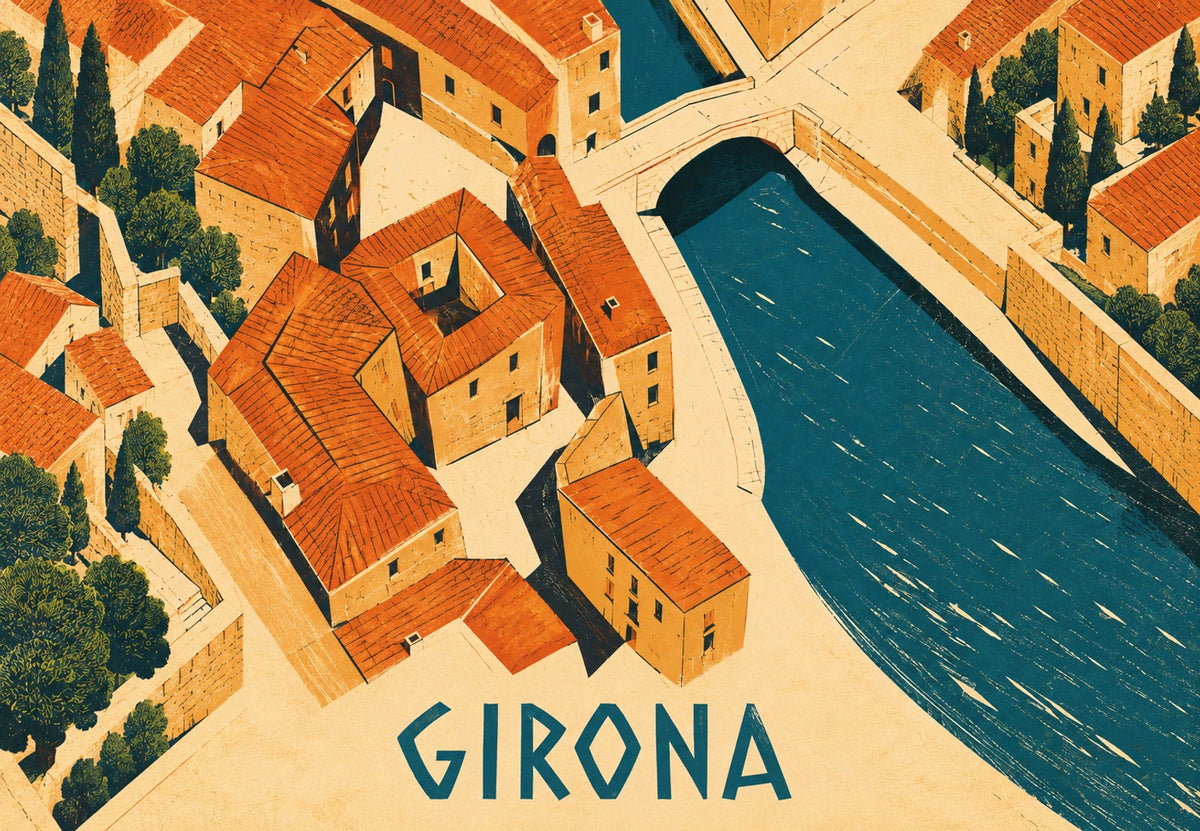 Vista aerea sui tetti di Girona (Orizzontale)