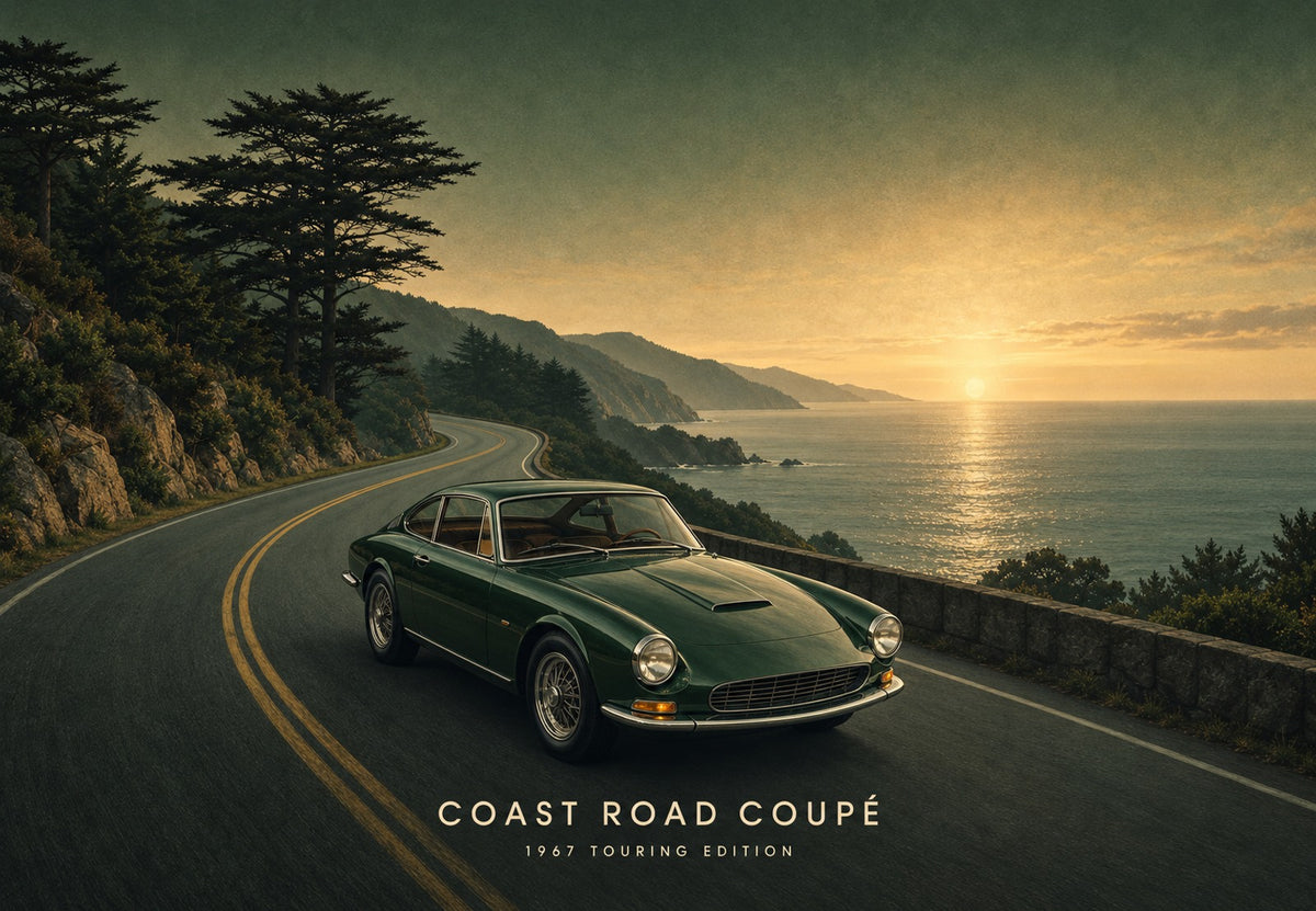Das Coupé auf der Küstenstraße (Querformat)