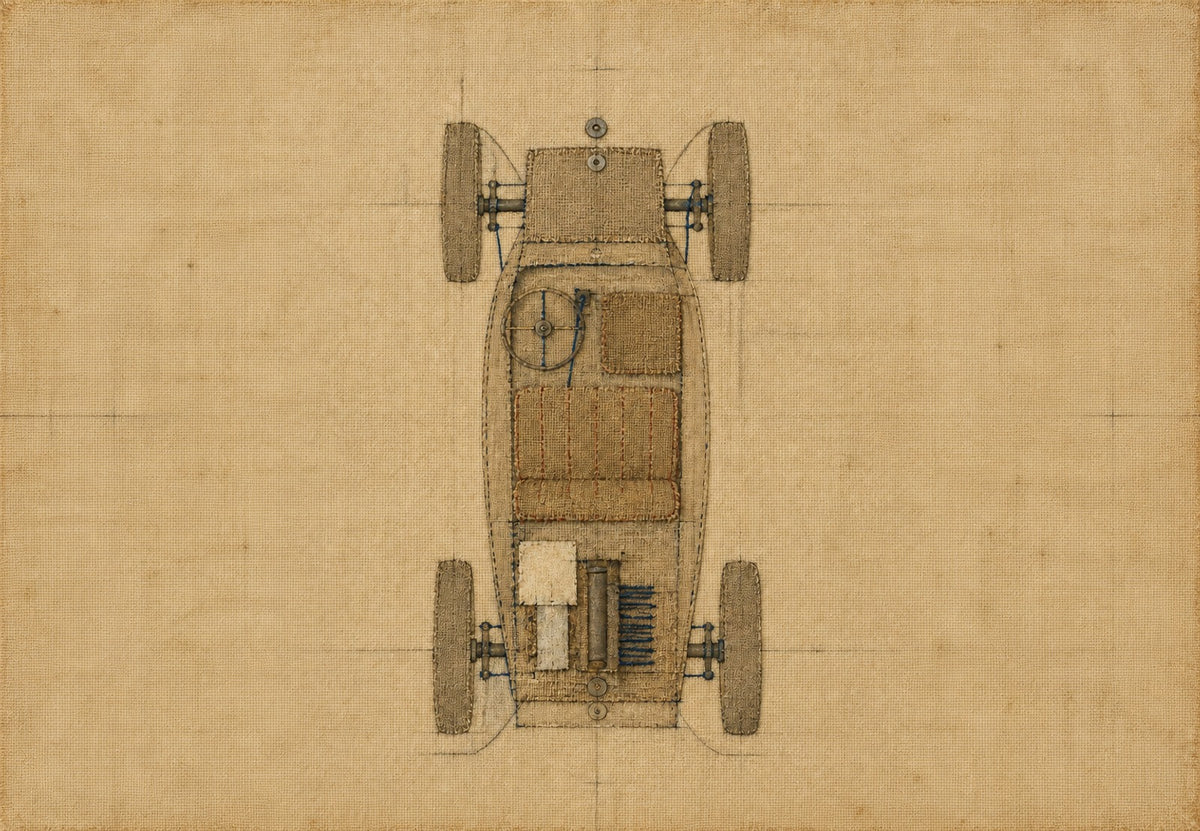 Old Automobile Seen From Above (Landscape)