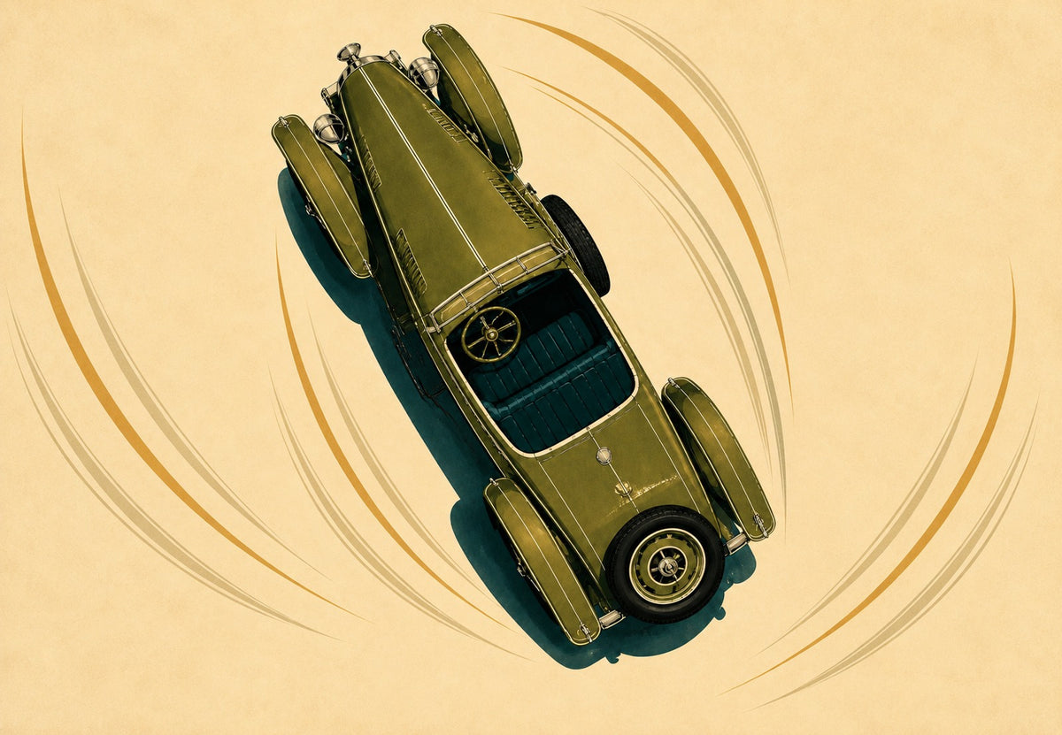 Cabriolet in voller Fahrt (Querformat)