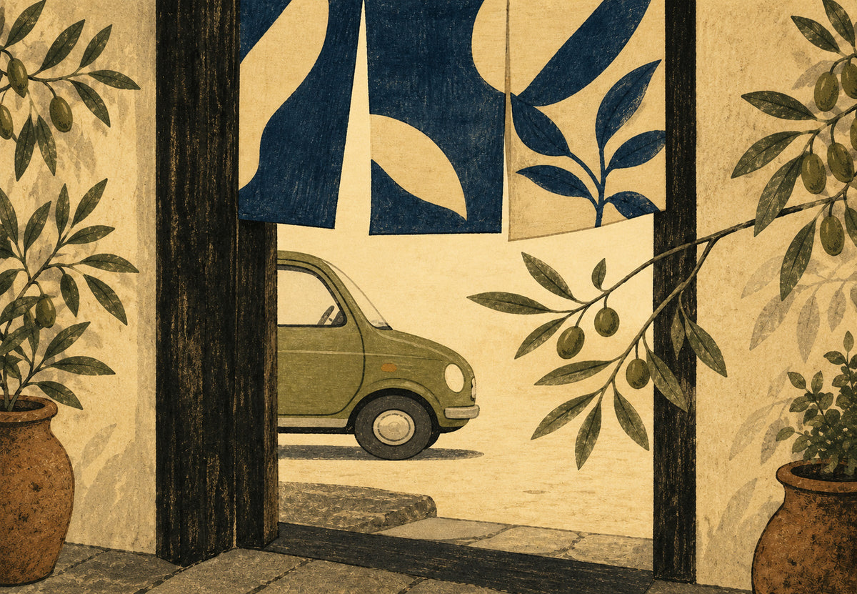 La petite voiture verte (Paysage)