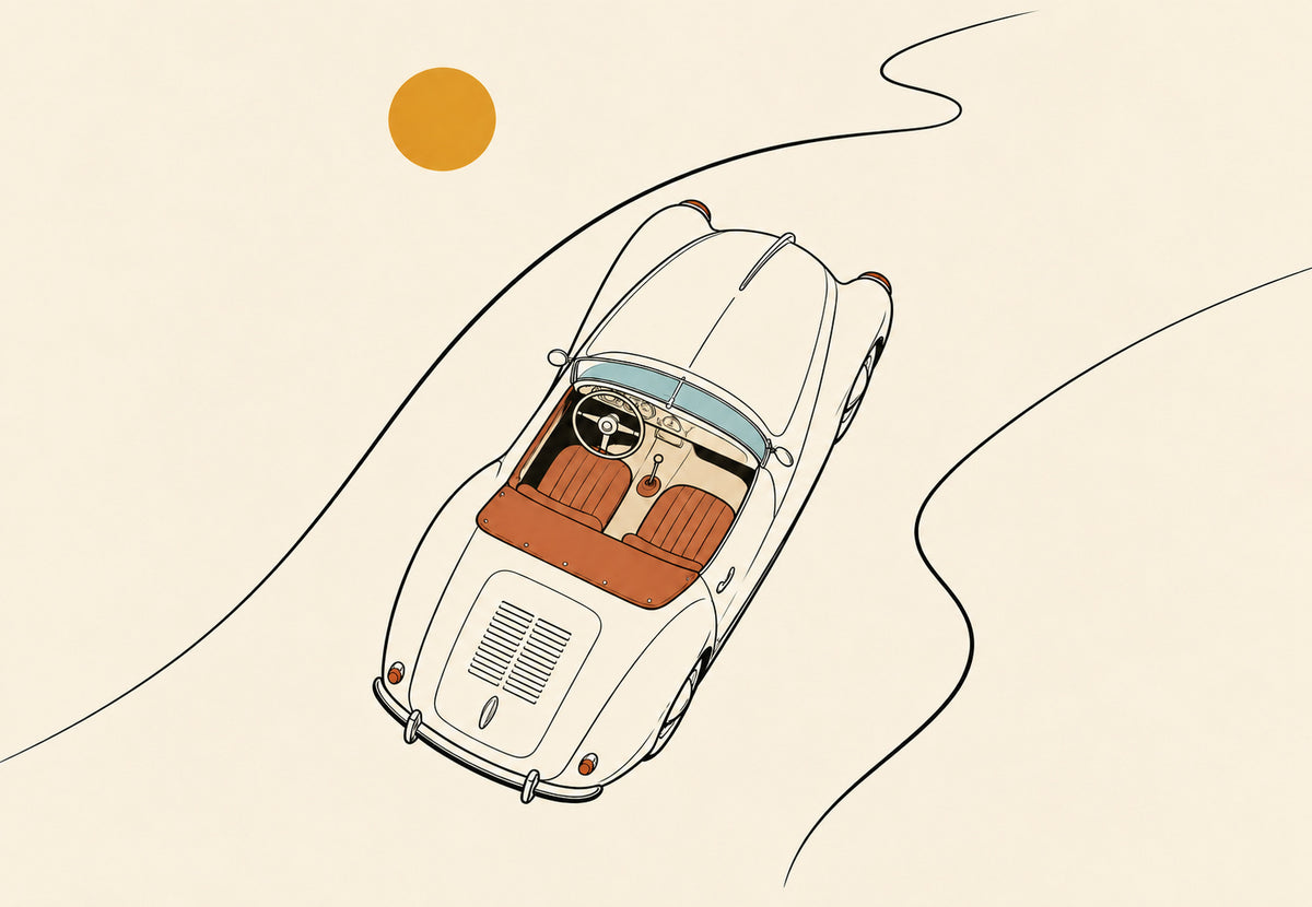 Ausfahrt im Cabrio (Querformat)