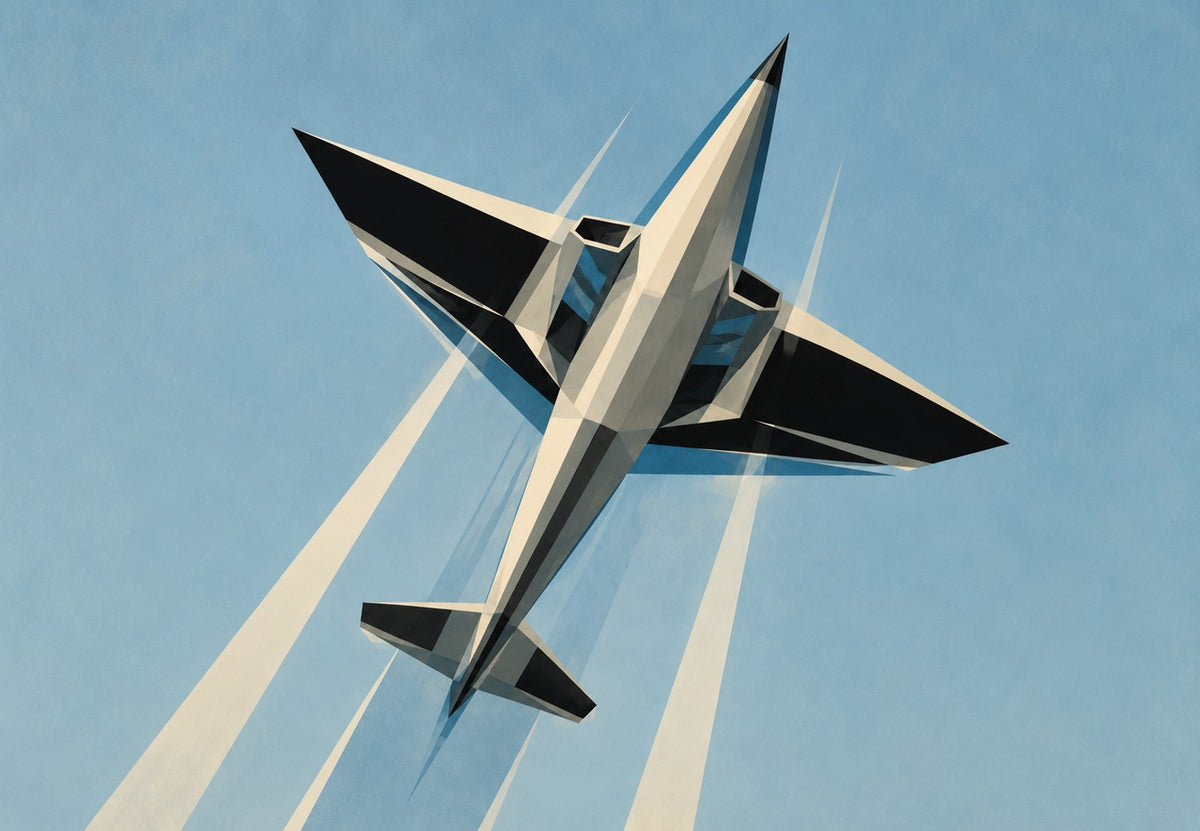 Flugzeug im Steigflug (Querformat)