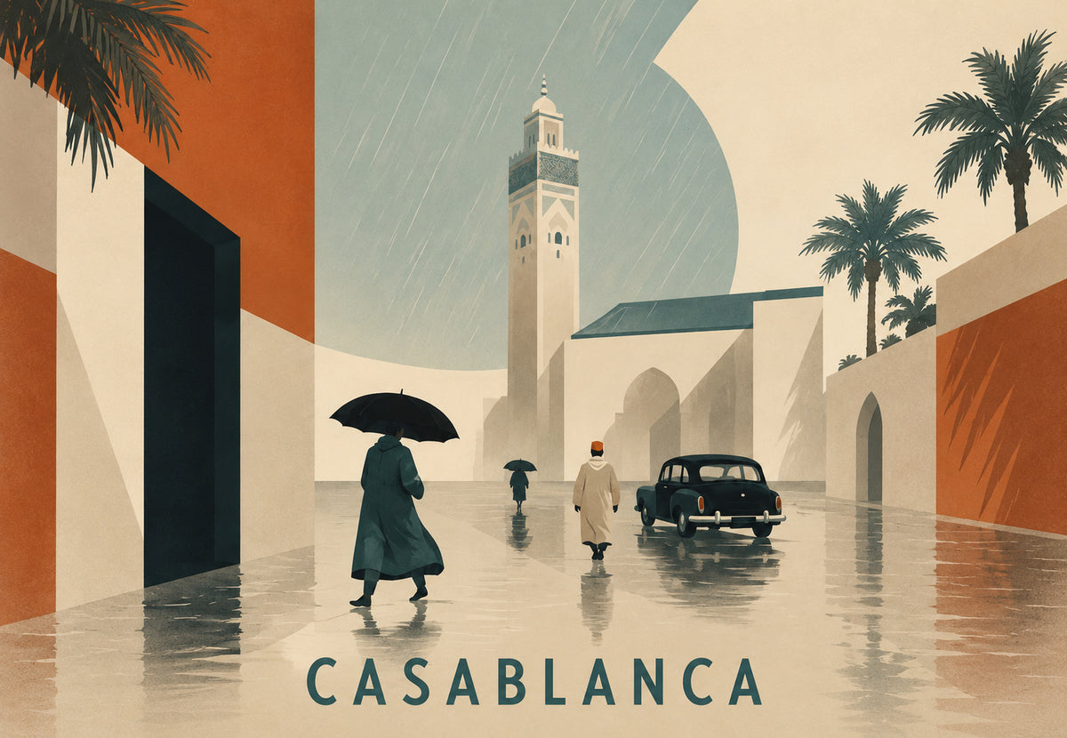 Casablanca im Regen (Querformat)