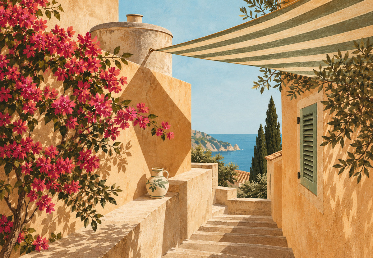 Scalinata fiorita sul Mediterraneo (Orizzontale)
