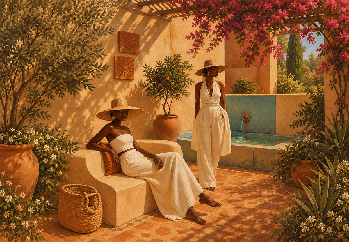 L'heure douce sous le bougainvillier (Paysage)