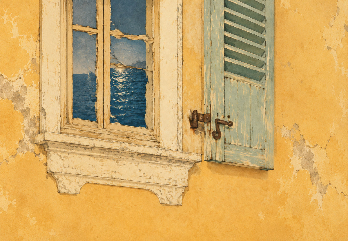 Modré okno Antibes (Na šířku)