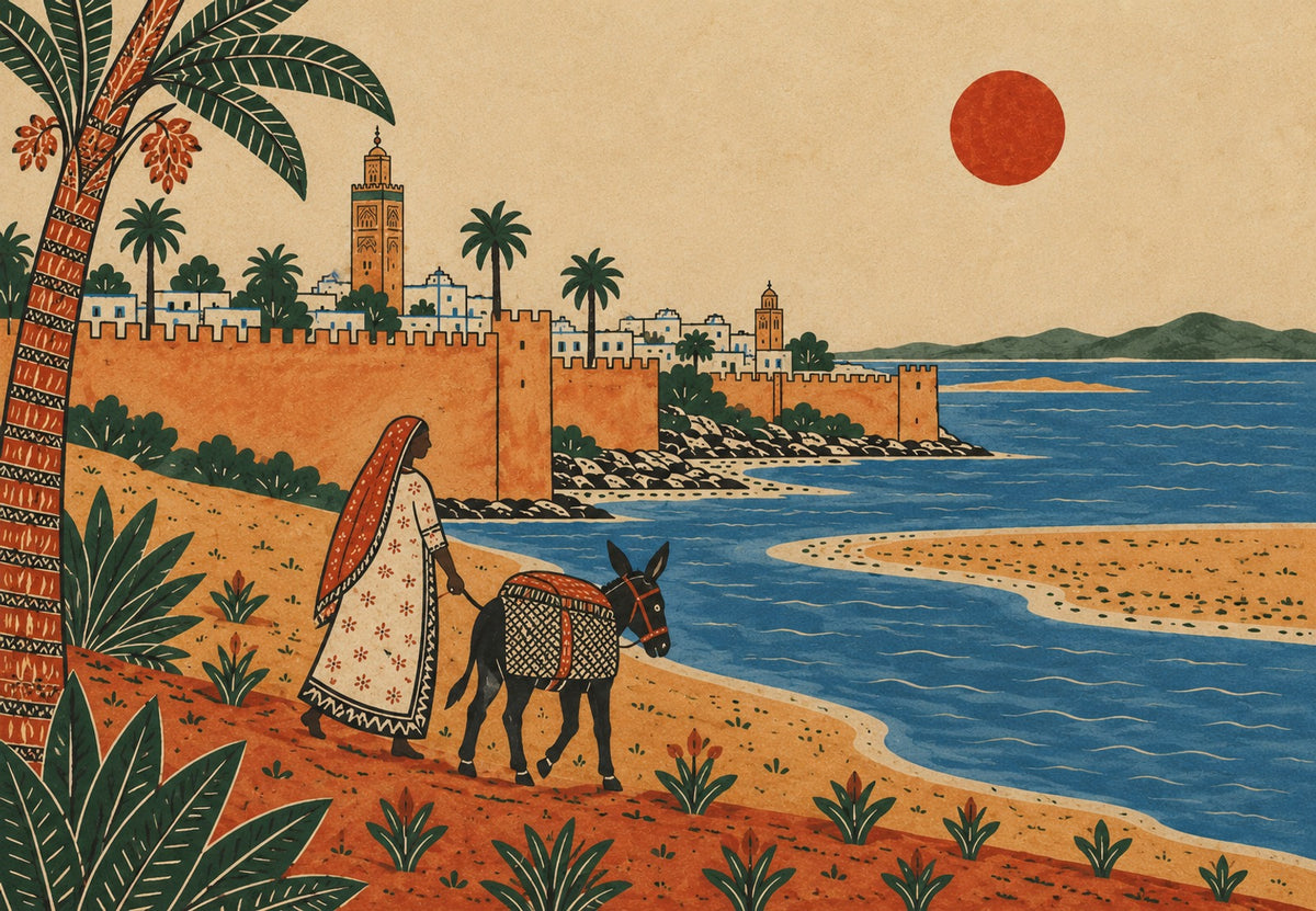 El paseo junto a las murallas naranjas (Horizontal)