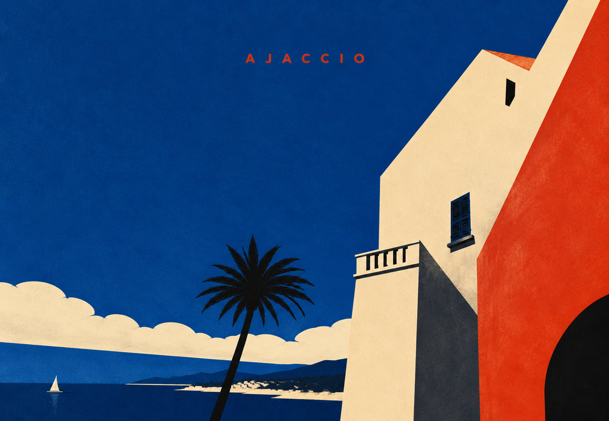 The Villa with the Black Palm Tree (Landscape)