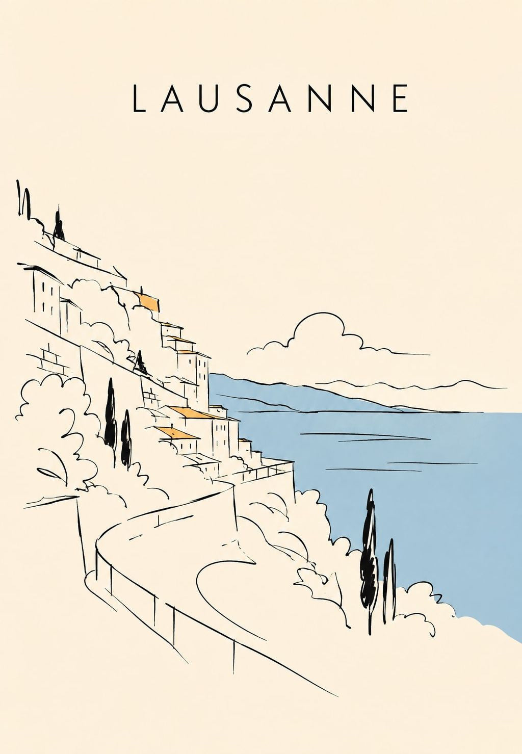 Lausanne, the Descent to the Lake