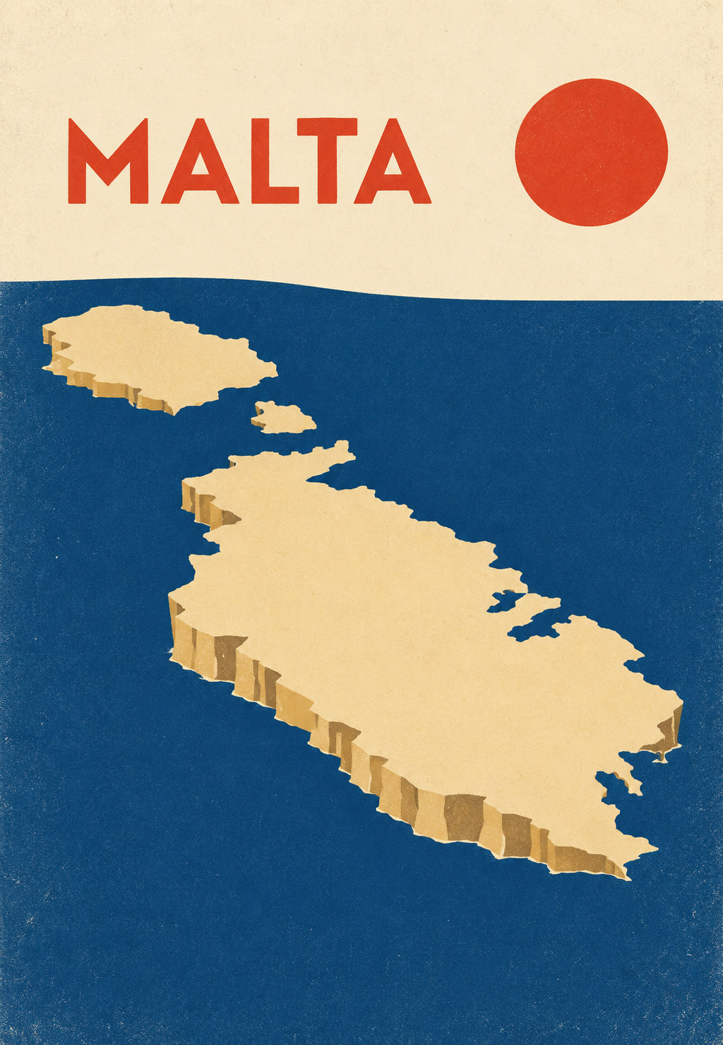 Les îles de Malte face au soleil