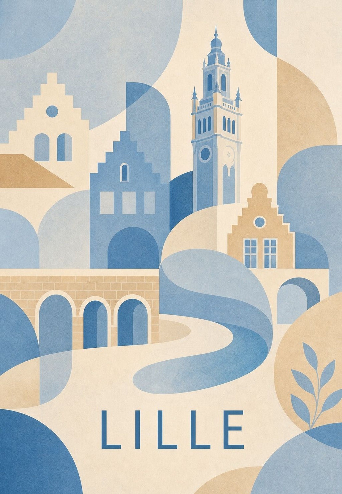 Lille - The belfry in the blue curves