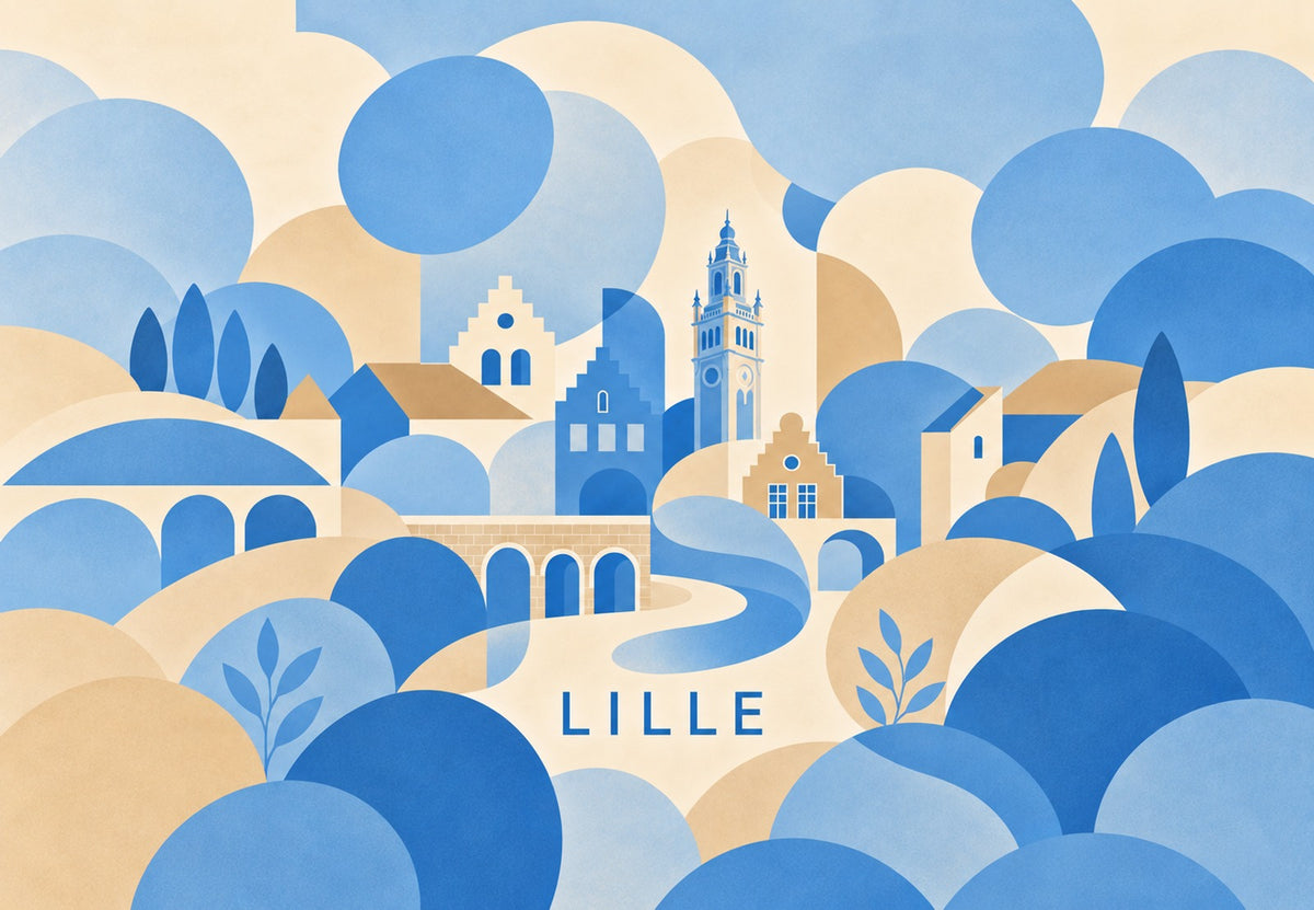 Lille - Il beffroi fra le curve blu (Orizzontale)