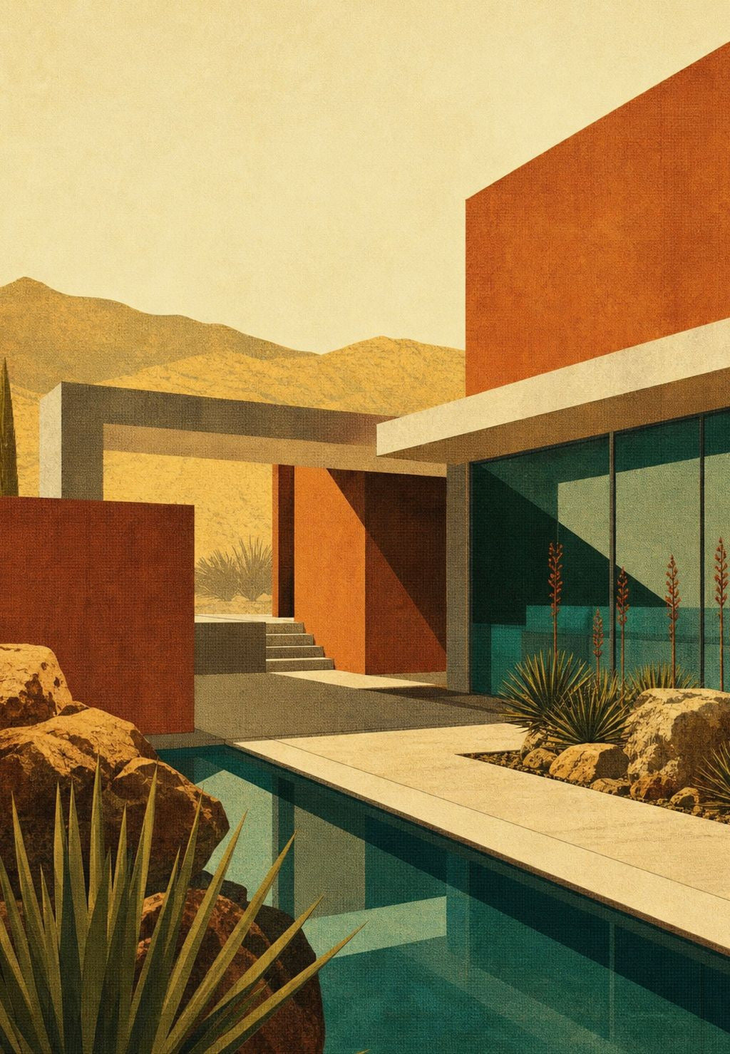 Piscina della casa nel deserto