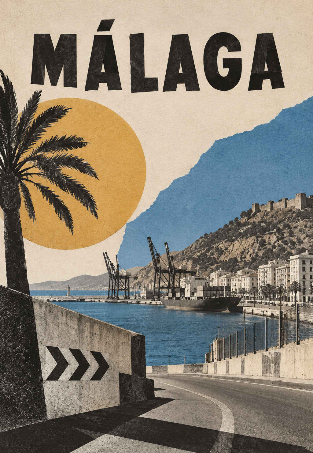 Málaga, Palm Tree and Harbor